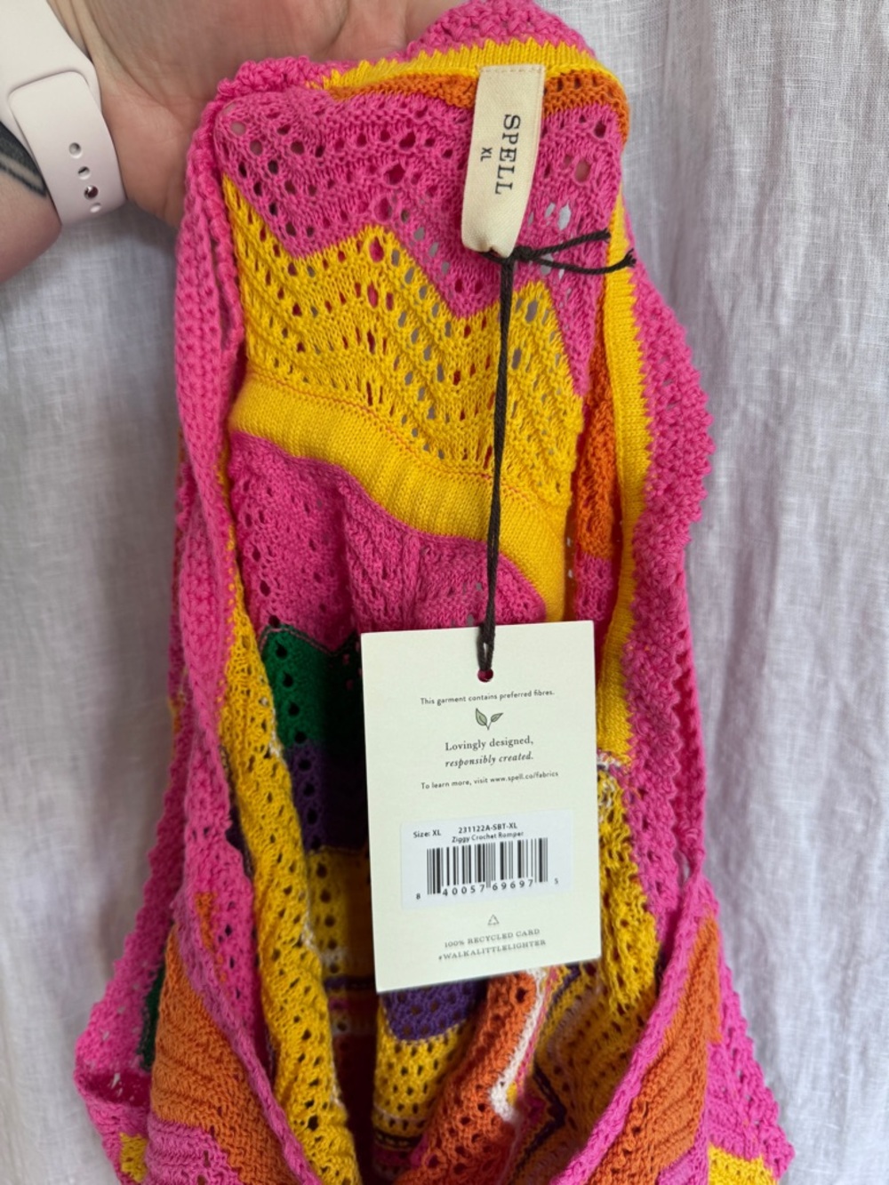NWT Spell & The Gypsy Collective Ziggy Crochet Romper in Sorbet - Picture 7 of 7